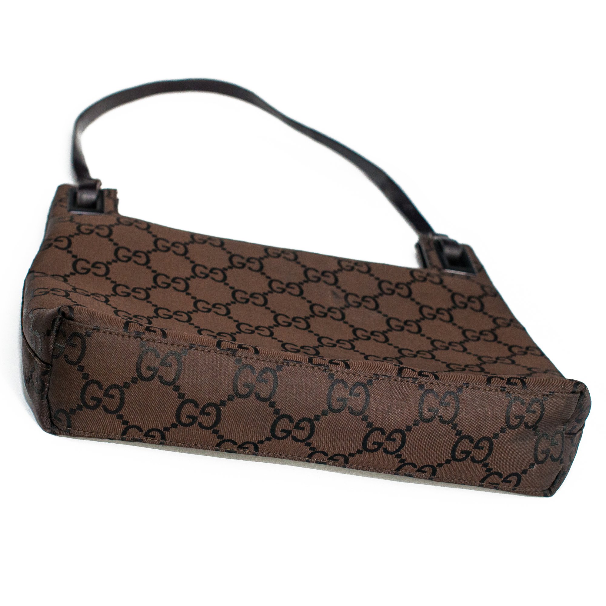 Image of Gucci by Tom Ford 1998 Brown Monogram Shoulder Bag