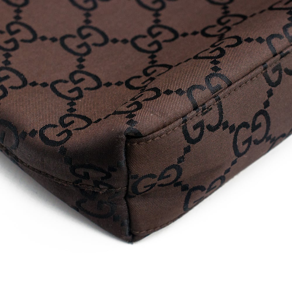 Image of Gucci by Tom Ford 1998 Brown Monogram Shoulder Bag