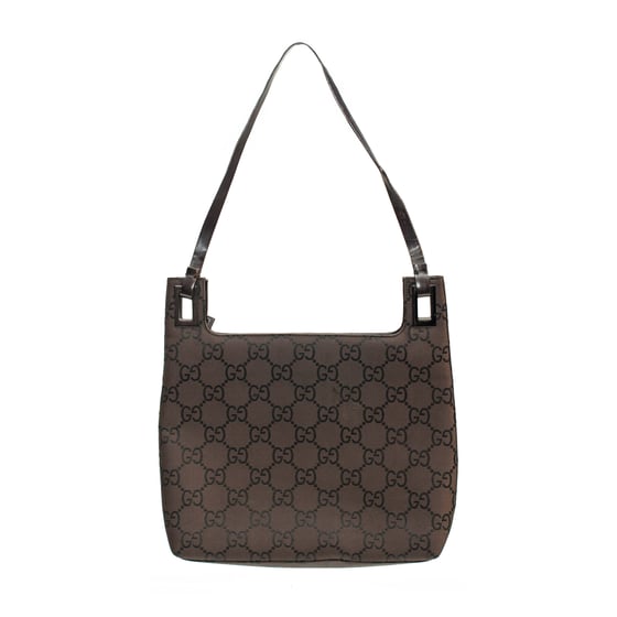 Image of Gucci by Tom Ford 1998 Brown Monogram Shoulder Bag