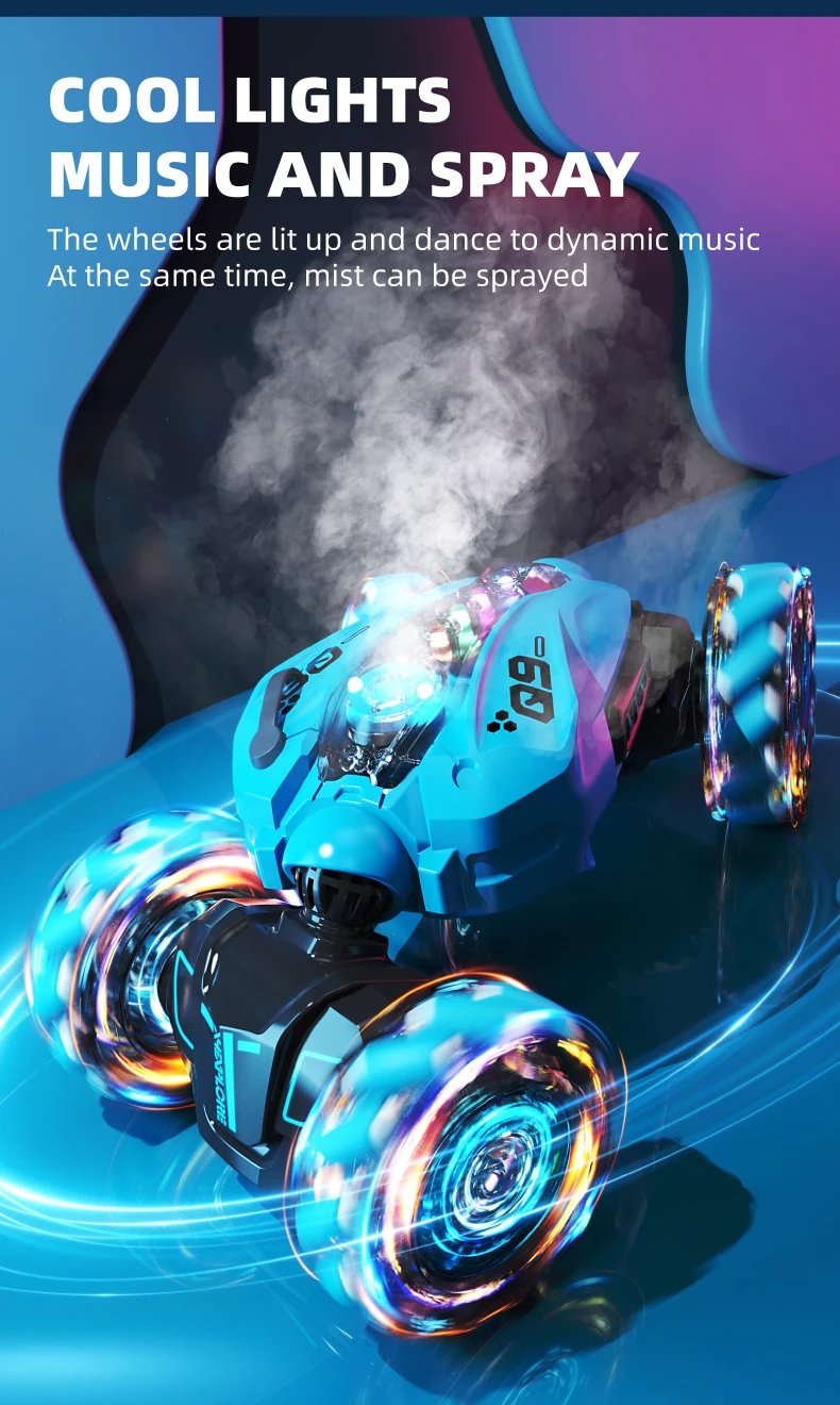 Gesture Induction Twist Electric Car 2.4G RC Off-Road Vehicle Light Spray Double-sided stunt RC Car