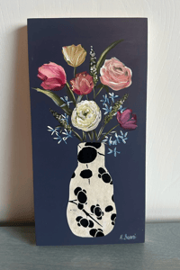 Image 2 of Mini Floral 63 by Neena Buxani - Original Painting