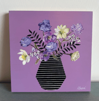 Image 2 of Mini Floral 62 by Neena Buxani - Original Painting