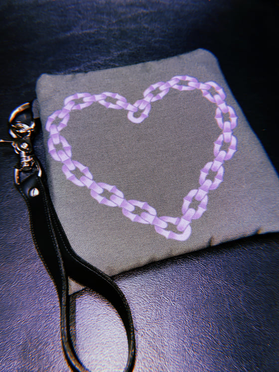 Image of CHAINED HEART WRISTLET BAG