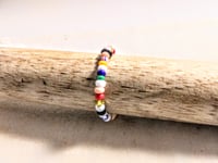 Image 3 of RAINBOW MULTICOLOR BEADED WIRE WRAP RING (ITEM #2547)