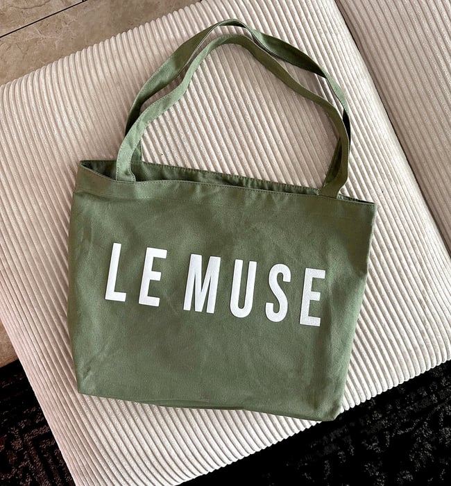 EVERYDAY CANVAS TOTE BAG (SAGE)