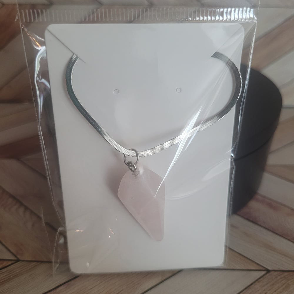 Image of Rose Quartz Pendulum Necklaces