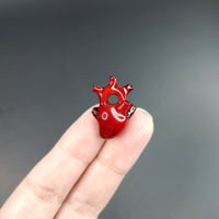 Image 2 of Little big deep red anatomical heart pendant