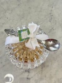 Image 2 of Matcha 540 Baccarat Luxury Magnesium Bath Salts  in Crystal Dish with Silver Spoon