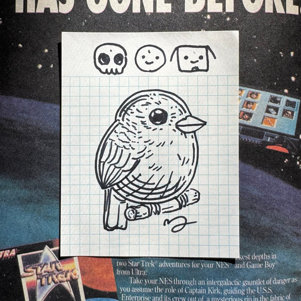 Image of Fat Bird Sharpie Sketch #178