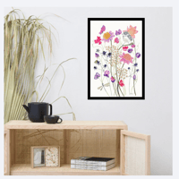 Image 6 of Cotton Candy Dahlias- Poster Print