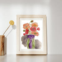 Image 3 of Poppy Posy with a fancy knot- Poster Print