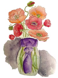 Image 8 of Poppy Posy with a fancy knot- Poster Print