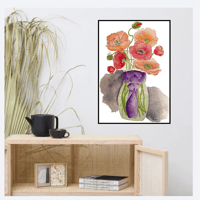 Image 2 of Poppy Posy with a fancy knot- Poster Print