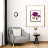 Image 1 of Bordeaux Anemone Bloom - Poster Print
