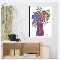 Image 11 of Iris and sweet peas with a fancy knot- Poster Print