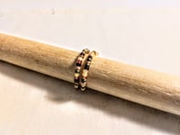 Image 4 of YELLOW, AUBURN, BURGUNDY, AND OLIVE GREEN MULTICOLOR BEADED WIRE WRAP RING (ITEM #2539)