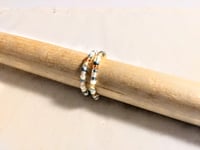 Image 4 of PINK, BLUE, AUBURN, AND WHITE MULTICOLOR BEADED WIRE WRAP RING (ITEM #2536)