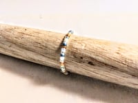 Image 3 of PINK, BLUE, AUBURN, AND WHITE MULTICOLOR BEADED WIRE WRAP RING (ITEM #2536)