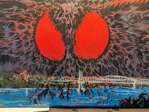 Image of Mothman Original Hand painted Skatedeck