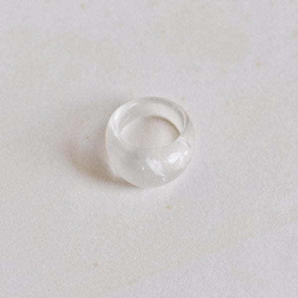 Image of Clear Quartz bean shaped ring
