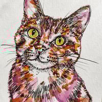 Image 2 of 'Lilly' the Little Cat - Original Artwork 7x5 inches