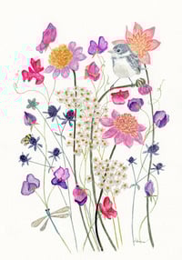 Image 2 of Cotton Candy Dahlias- original artwork 