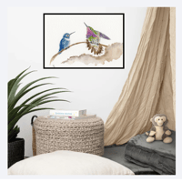 Image 1 of Fatal Flaw Hummingbirds-Poster Print