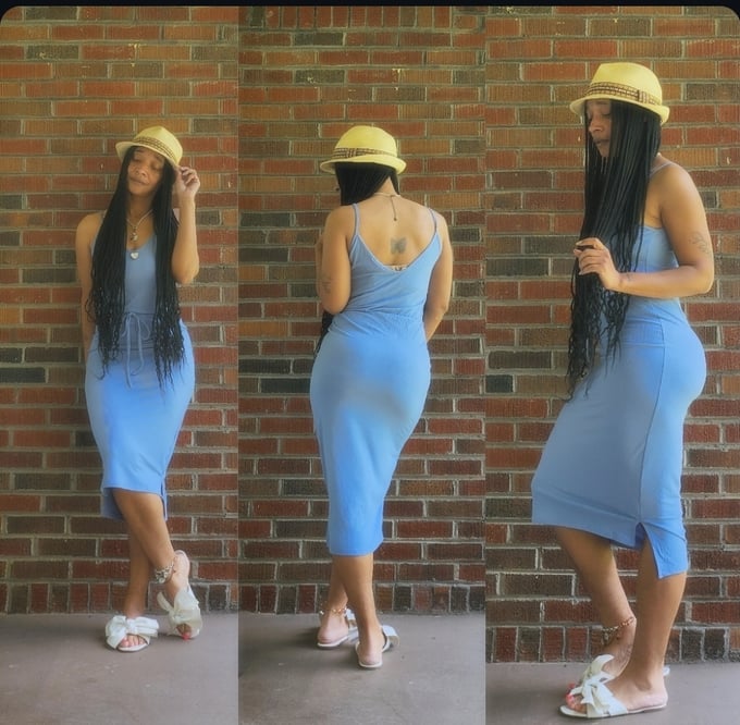 Image of Summer Midi Dress (Light Blue)
