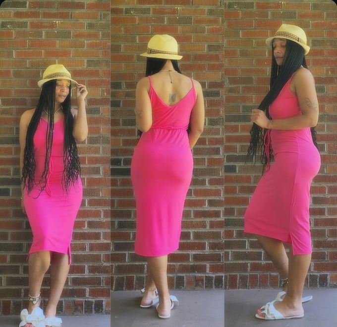 Image of Summer Midi Dress (Pink)