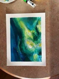 Image 3 of Green body study acrylic on paper 9 x 12 inches