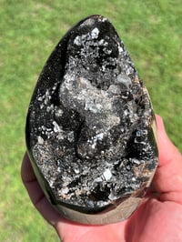 Image 2 of Septarian Nodule Polished Freeform With Calcite Inclusions| Madagascar #2892