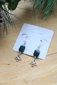 Image 4 of Moss Agate Crystal Beaded Earrings
