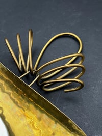 Image 3 of Small Art Deco Hammered Brass Wall Mirror