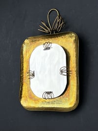 Image 4 of Small Art Deco Hammered Brass Wall Mirror