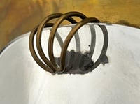 Image 5 of Small Art Deco Hammered Brass Wall Mirror