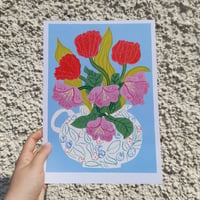 Image 2 of Frilly Tulips & Hellebores A4 Art Print