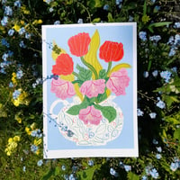 Image 1 of Frilly Tulips & Hellebores A4 Art Print