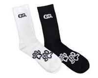 Image 1 of "M.i.9.9.i DOG PAWS"  2 PAIRS OF SOCKS *** WHITE/BLACK
