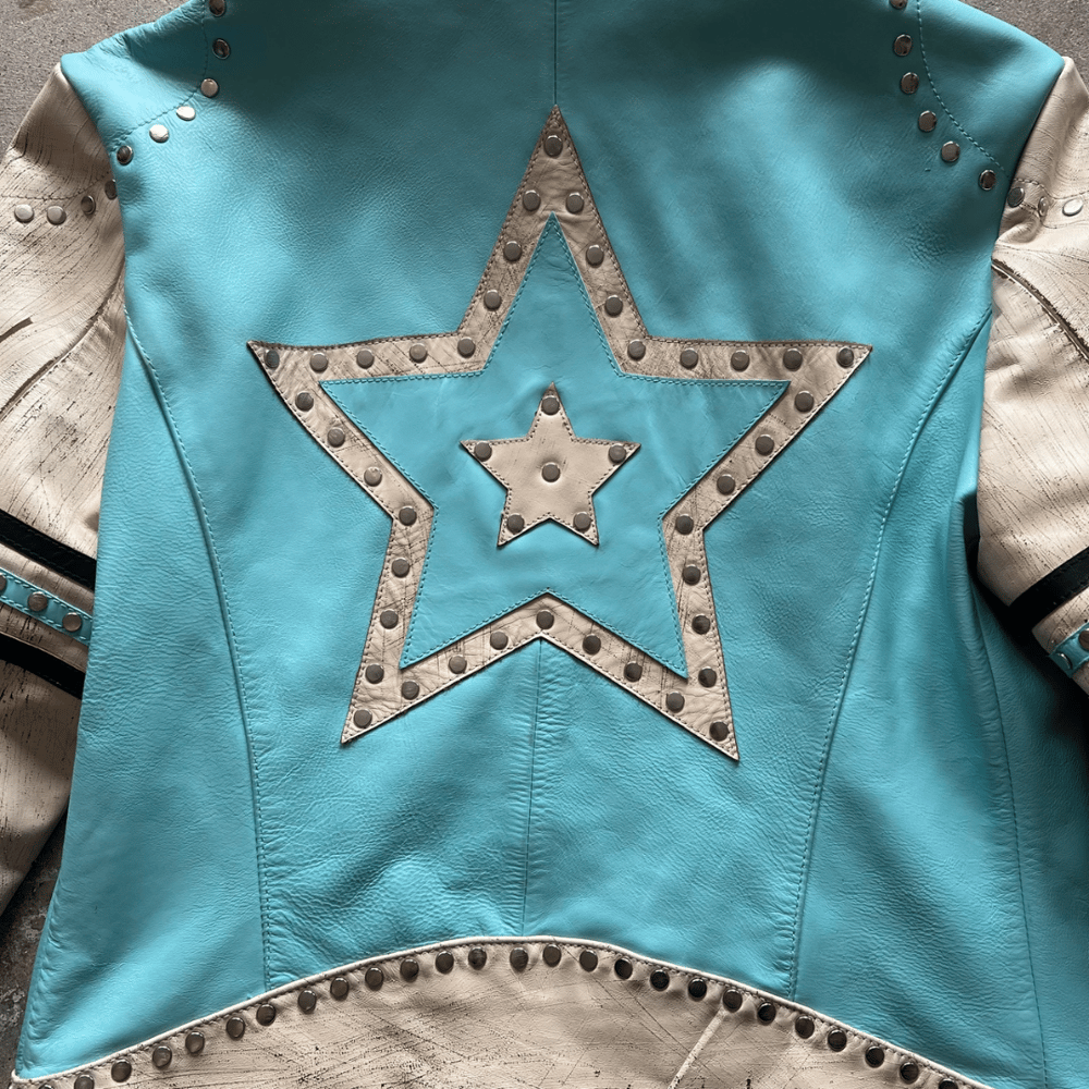 Image of BLUE STAR LEATHER JACKET