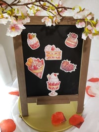 Image 1 of Strawberry Cafe Holo Vinyl Stickers