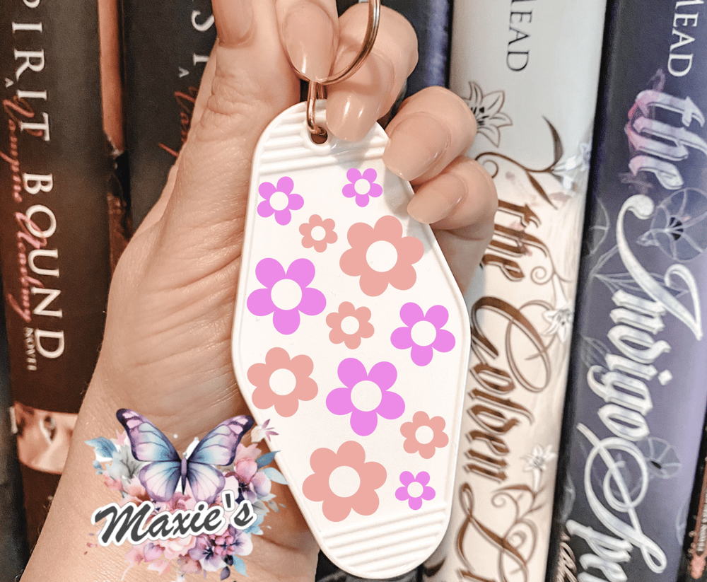 Image of Flowers Theme UVDTF Motel Keychain Decal 