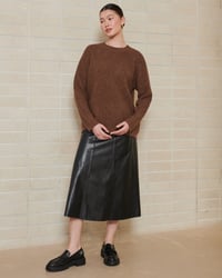 Image 1 of cashmerism nomadic textured rib knit crew rust