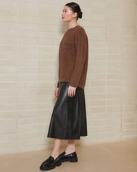 Image 2 of cashmerism nomadic textured rib knit crew rust