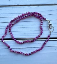 Image 1 of Ruby and Purple Hand-Knotted Necklace