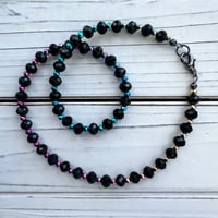 Image 1 of Black Jade and Rainbow Hematite Necklace