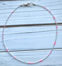 Image 2 of Quartz Crystal and Neon Pink Beaded Necklace