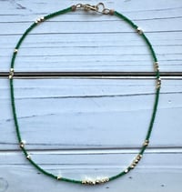 Image 2 of Green Onyx and Gold Beaded Necklace