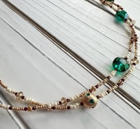 Image 4 of Green and Gold Beaded Necklace