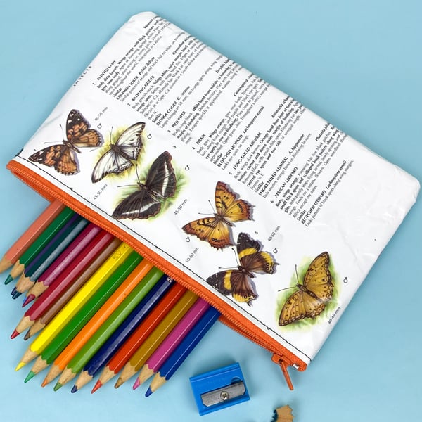 Image of Butterfly, Book Page Pencil Case