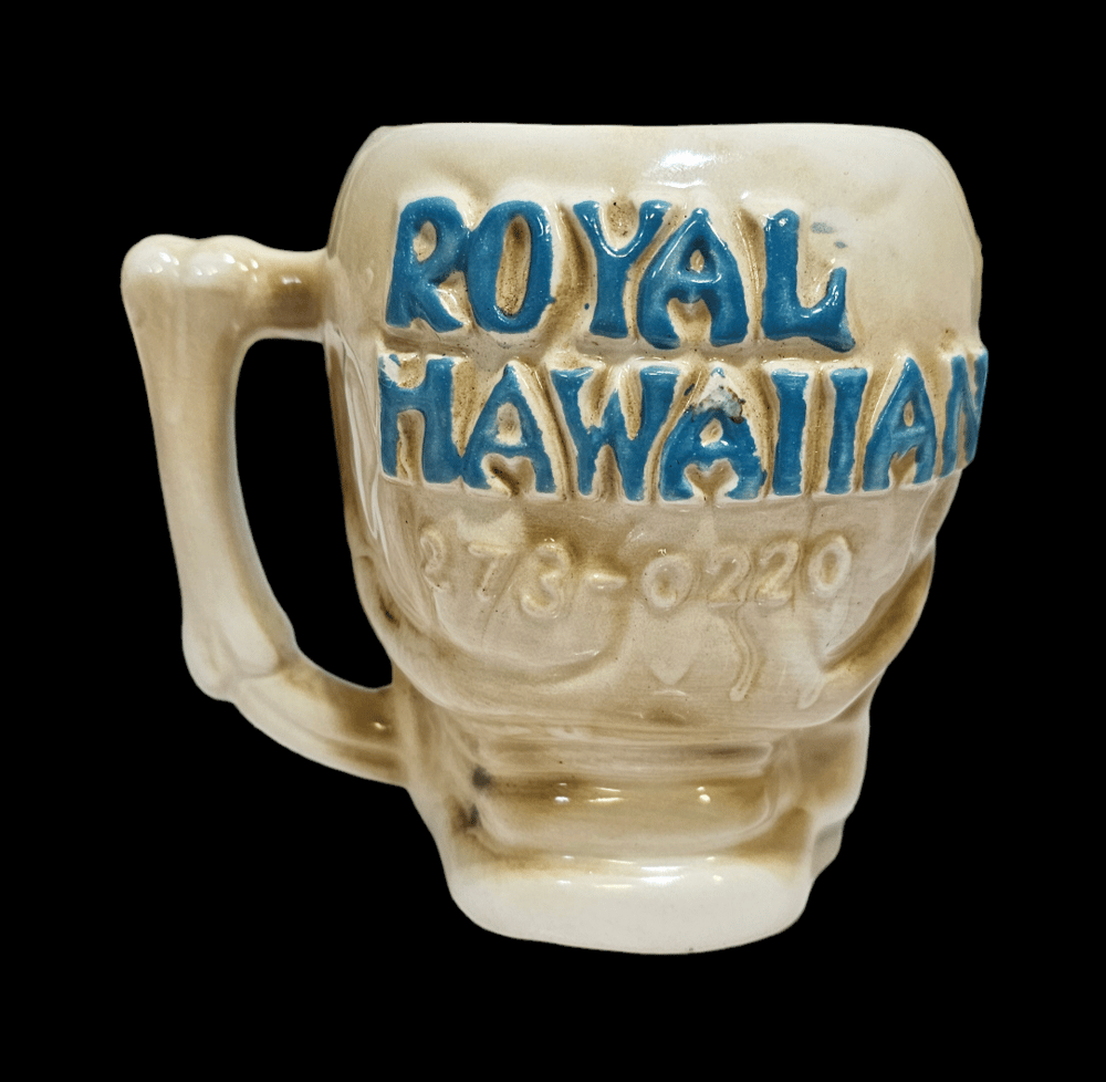 Vintage OMC Royal Hawaiian Skull Mug FREE SHIPPING 